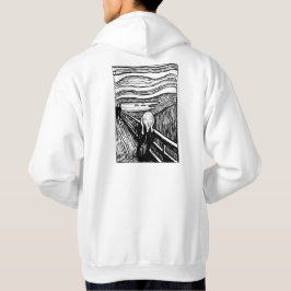 Skriet av Edvard Munch – Svart Linjekonst Hoodie