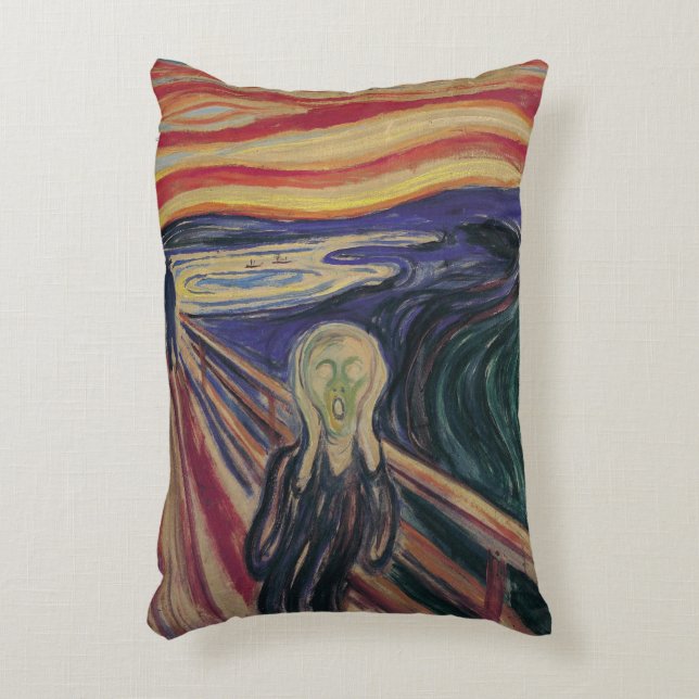 Skriet av Edvard Munch, Vintage Expressionism Prydnadskudde (Framsidan(Vertikal))