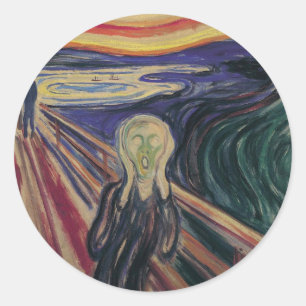 Skriet av Edvard Munch, Vintage Expressionism Runt Klistermärke