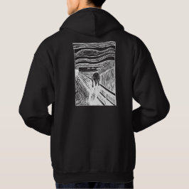 Skriet av Edvard Munch – Vit Linje Konst Hoodie