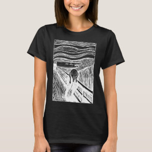 Skriet av Edvard Munch – Vit Linje Konst  T Shirt