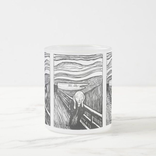 Skriet av Munch – svart linje litografi Frostad Glasmugg (Center)