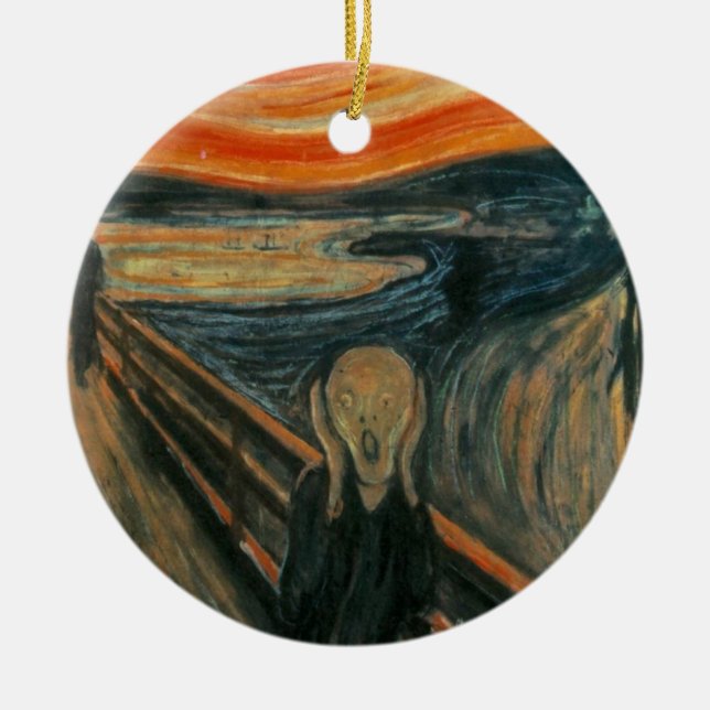 Skriet - Edvard Munch Julgransprydnad Keramik (Framsidan)