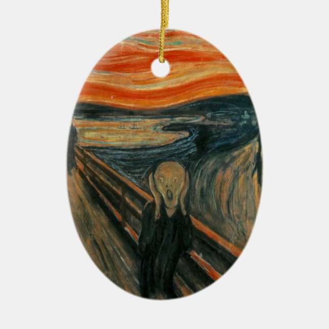 Skriet - Edvard Munch Julgransprydnad Keramik (Framsidan)