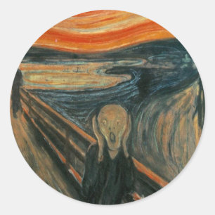 Skriet - Edvard Munch. Målningillustration Runt Klistermärke