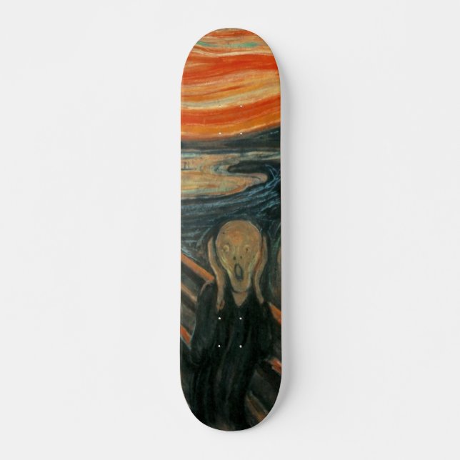Skriet - Edvard Munch Mini Skateboard Bräda 18,5 Cm (Framsida)
