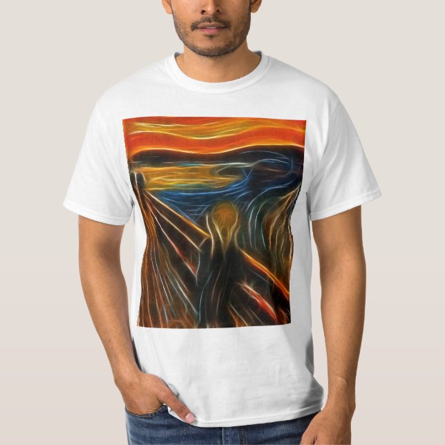 Skrifractalen som målar Edvard Munch T Shirt (Framsida)