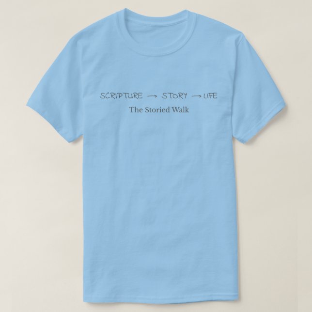 Skrift  Berättelse  Liv – Brun text T Shirt (Design framsida)