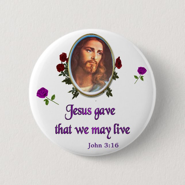 Skrift Johannes 3:16 Knapp (Framsida)