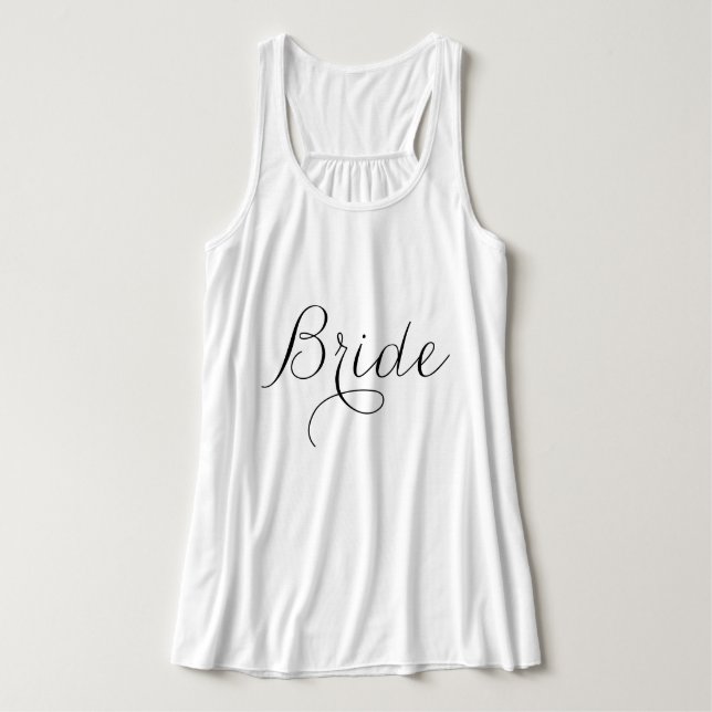 Skrift med fin typografi "Brud" Linne Med Racerback (Design framsida)