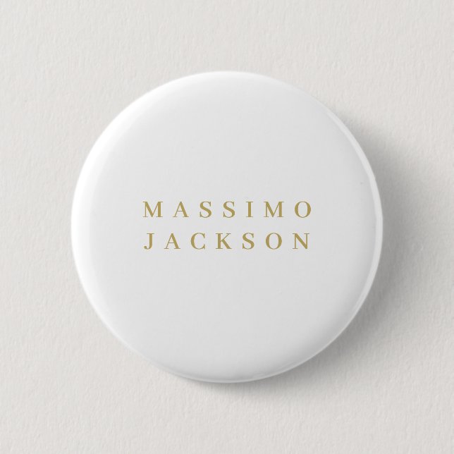 Skrift med minimalistisk professionell serif i gul knapp (Framsida)