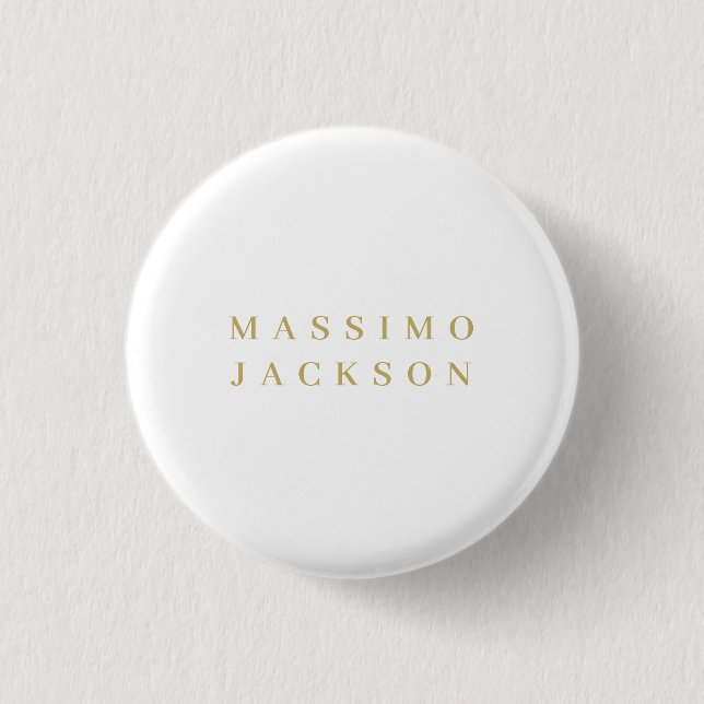 Skrift med minimalistisk professionell serif i gul knapp (Framsida)