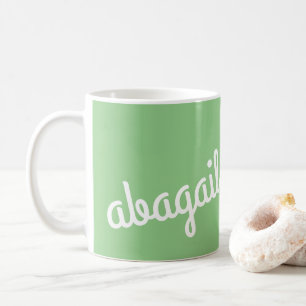 Skrift Namn Anpassad Gåva Salvia Grön Kaffemugg