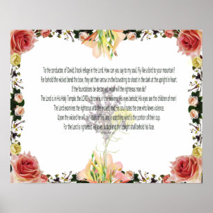Skrift, Psalm 11, Färgpraktfull blomma Poster