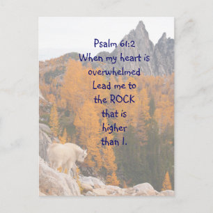 Skrift Psalm 61:2 Klippa Högre än jag är Vykort