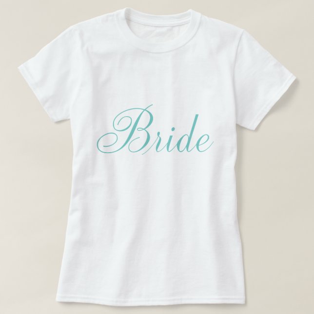 Skrift Typografi Mintgrön "Brud" T-shirt (Design framsida)