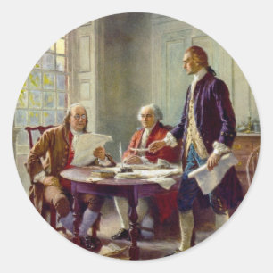 Skriftlig självständighetsförklaring 1776 runt klistermärke