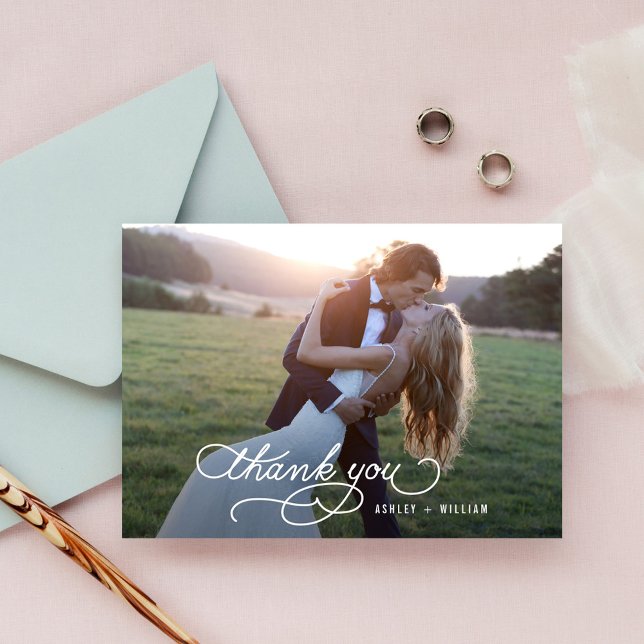Skriftligt tack till Bröllop Tack-fotokort Kort (Skapare uppladdad)