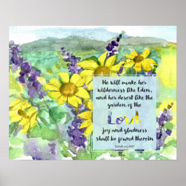Skriftställe Jesaja 51:3 Ökenlupiner Vilda blommor Poster