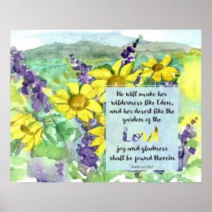 Skriftställe Jesaja 51:3 Ökenlupiner Vilda blommor Poster
