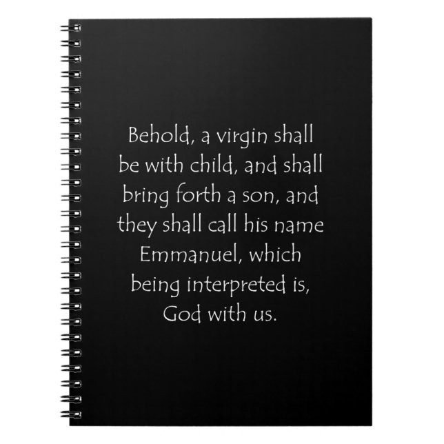 Skriftställe Matteus 1 23 Anteckningsbok (Framsidan)