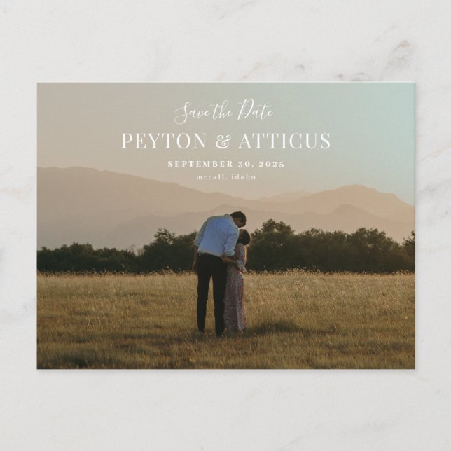 Skriftstil Landskapsformat Foto Spara datum Postko Meddelande Vykort (Framsida)