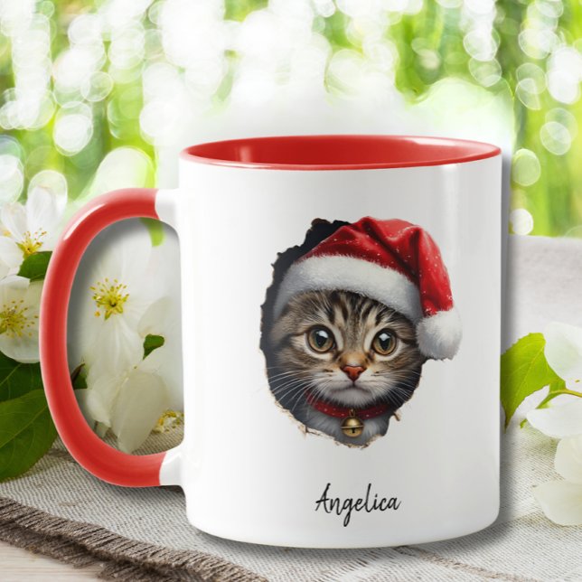 Skrik julklapp med Santa Hat-Anpassningsbar Mugg (Skapare uppladdad)