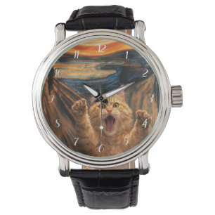 Skrik Kat Parodi Konst Armbandsur