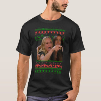 Skrika åt en katt ful jultröja meme outfit t shirt