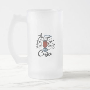 Skrika efter kaffe frostat ölglas