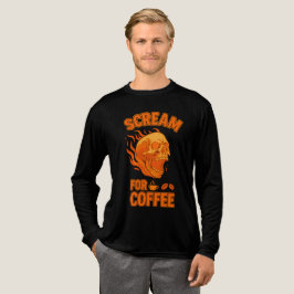 Skrika efter kaffe Spöklik dödskalle Halloween T Shirt