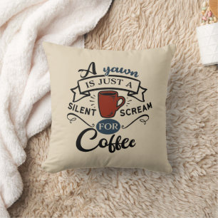 Skrika efter kaffe Word Art Kudd Kudde