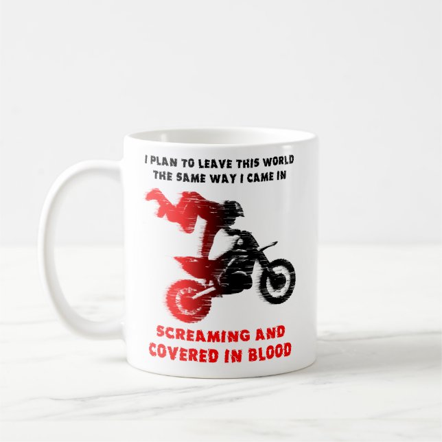 Skrikande Blod Dirt Bike Motocross Mugg (Vänster)