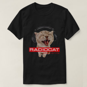 Skrikande DJ Katt Meme Hörlurar Musikälskare Konst T Shirt