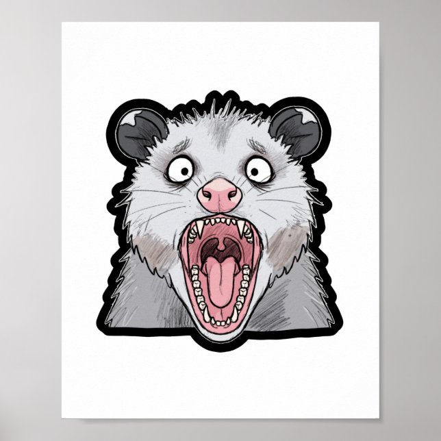 Skrikande opossum poster (Framsidan)