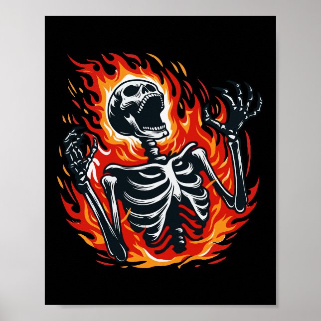 Skrikande skelett i brand poster (Framsidan)