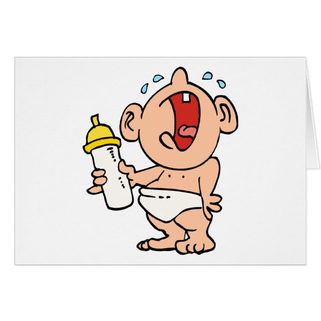 skrikbebisflaska hälsningskort (Framsidan Horizontal)