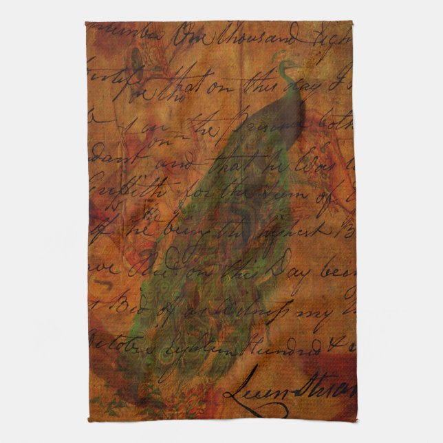 Skriket av påfågeln kökshandduk (Vertikal)