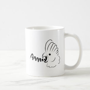 Skrikig fågelkakaduabirb som screeching kaffemugg