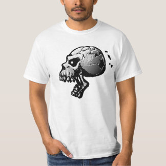 Skrikig T-tröja för skalle B&W T-shirt