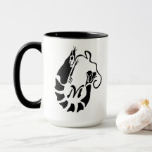 Skrimp Monogram i Black Stencil Stil