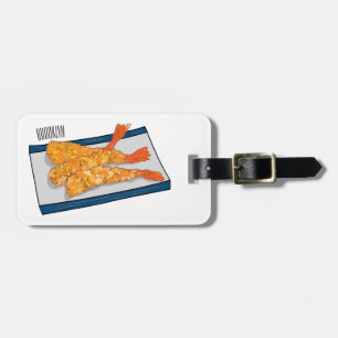 Skrimp tempura-tecknad illustration bagagebricka