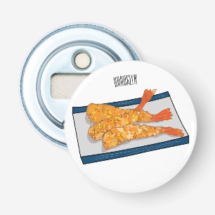 Skrimp tempura-tecknad illustration flasköppnare