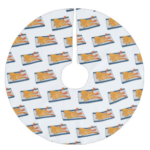 Skrimp tempura-tecknad illustration julgransmatta borstad polyester