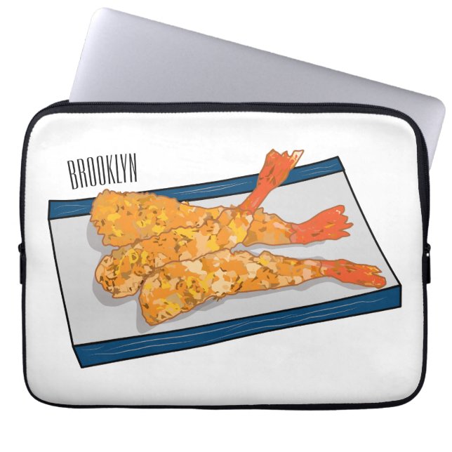 Skrimp tempura-tecknad illustration laptop fodral (Framsidan)