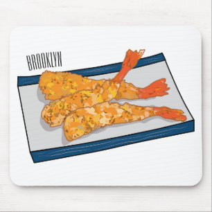 Skrimp tempura-tecknad illustration musmatta