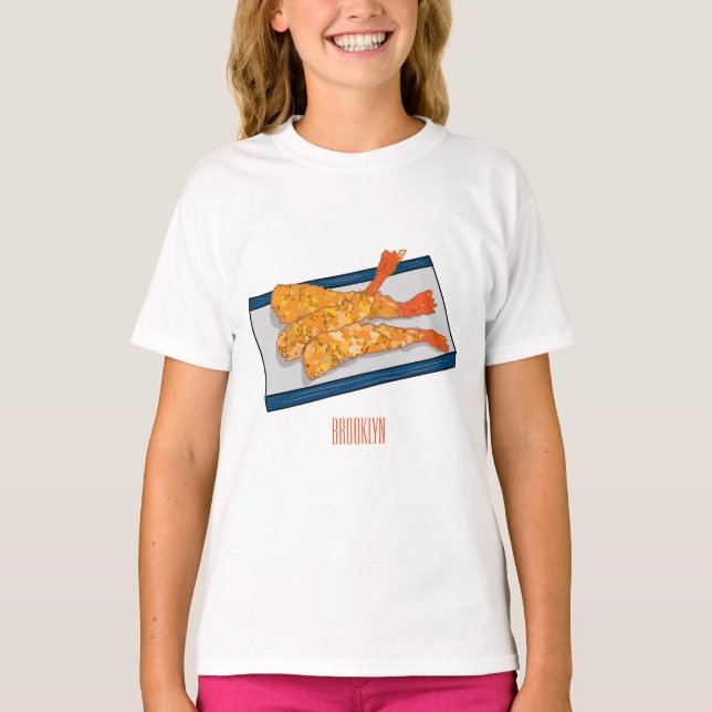 Skrimp tempura-tecknad illustration t shirt (Framsida)
