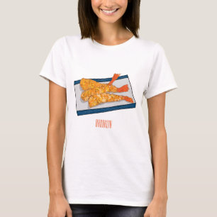 Skrimp tempura-tecknad illustration t shirt