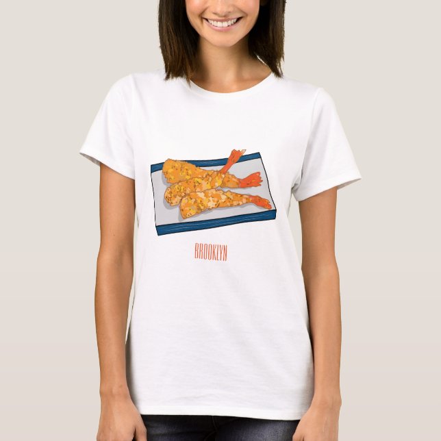 Skrimp tempura-tecknad illustration t shirt (Framsida)