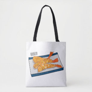 Skrimp tempura-tecknad illustration tygkasse